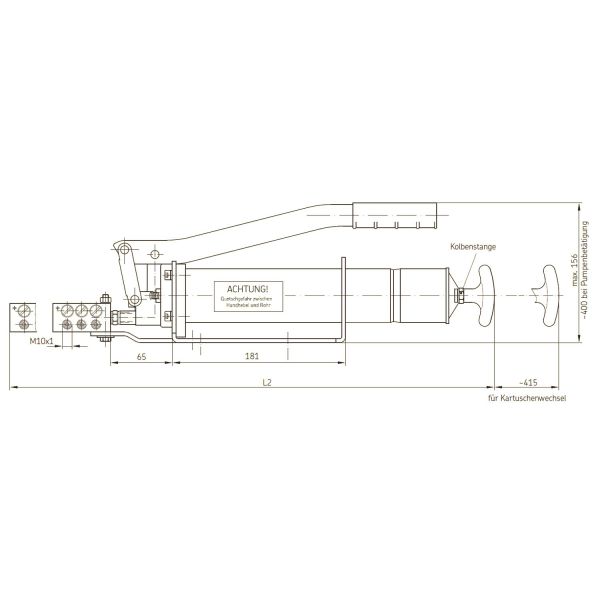 Handhebelfettpresse mit 3-fach Verteiler