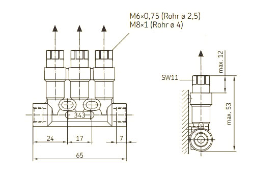 Maßblatt Einleitungsverteiler