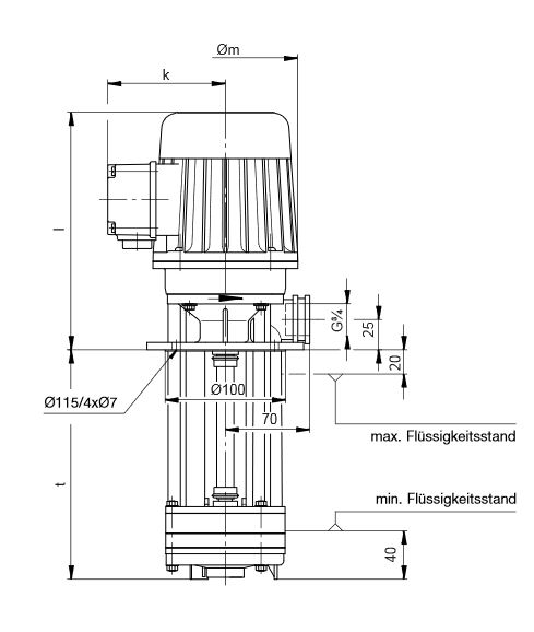 Abmessungen Eintauchpumpe PRG0601