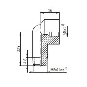 SKF Kniestück, kegelig