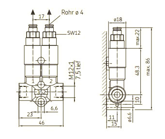 Zeichnug SKF Vorschmierverteiler 352