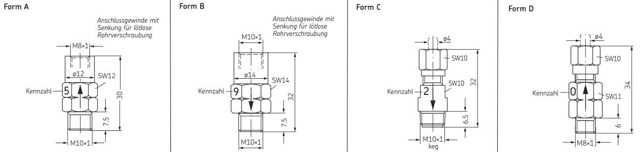 Maßbilder Einschraubdrosseln